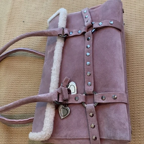 Dusty Pink Stuart Weitzman Shearling Bag.  12” X 7” X 4” - Picture 8 of 13